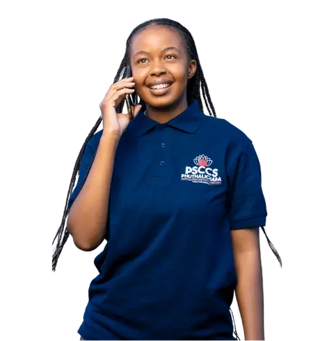 A PSCCS team member on the phone